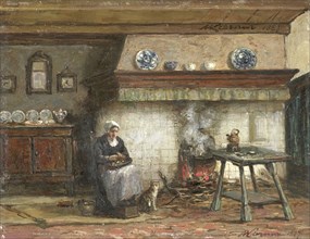 Interior of a Cottage in Scheveningen, 1887. Creator: Willem Adriaan Alexander Liernur.