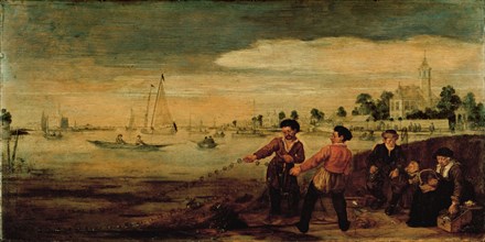 Fishermen on the Bank of the Amstel near the Pauwentuin, Amsterdam, c.1625-c.1630. Creator: Arent Arentsz.