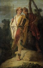 Young Man with Bow and large Quiver and his Companion with a Shield, formerly entitled Telemachus an Creator: Giovanni Battista Tiepolo.