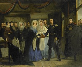 The Princess of Orange Receiving Alexander II (1818-1881), Grand Duke and Heir to the Throne of Russ Creator: Christiaan Julius Lodewijk Portman.