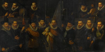 Officers and Other Civic Guardsmen of the IIIrd District of Amsterdam, under the Command of Captain  Creators: Paulus Moreelse, Captain Jacob Gerritsz Hoyngh.