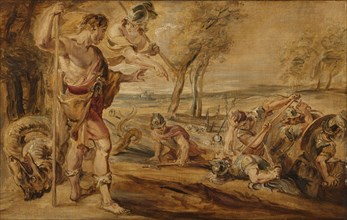 Cadmus, Guided by Minerva, Observes the Spartoi Fighting, before 1747. Creator: Unknown.