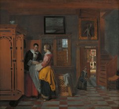 Interior with Women beside a Linen Cupboard, 1663. Creator: Pieter de Hooch.