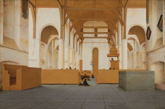 Interior of the Sint-Odulphuskerk in Assendelft, 1649. Creator: Pieter Jansz Saenredam.