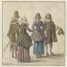 Two Well-dressed Couples, 1618. Creator: Adriaen van de Venne.