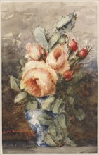 Bouquet of roses in a vase, 1867-1892. Creator: Adrienne van Hogendorp.