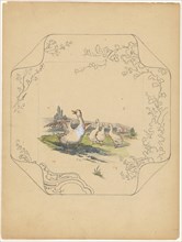 Design for model 'square' board with four geese, c.1875-c.1880. Creator: Albert Louis Dammouse.