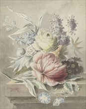 Flowers lying on a plinth, c.1700-c.1800. Creator: Anon.