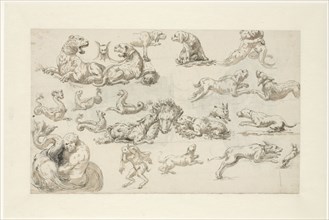 Studies of animals and semi-styles, c.1765-c.1780. Creator: Anon.