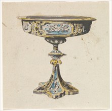 Enameled coupe on a six -step foot, c.1840-c.1860. Creator: Anon.