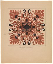 Design for a tile with palmet motifs, c.1850. Creator: Anon.