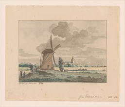 View of a mill in Waarder, 1734. Creator: Anon.
