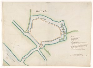 Hattem fortress map, c.1650-c.1799. Creator: Anon.