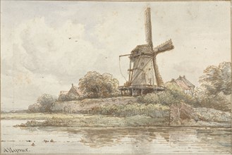 Windmill on city wall, 1813-1863. Creator: Arnoldus Johannes Eymer.