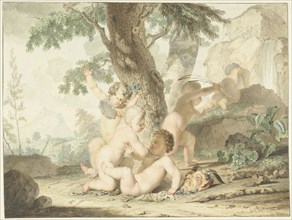 Boys playing, 1722-1774. Creator: Arnout Rentinck.