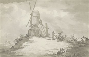 Mill on a hill near the coast, c.1780-c.1800. Creator: Bernhard Heinrich Thier.