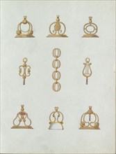 Nine designs of pendants, c.1800-c.1810. Creator: Carl Friedrich Bärthel.