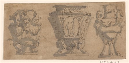 Three designs for vases, c.1780-c.1800. Creator: Unknown.