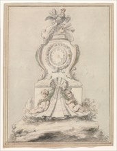 Design for a pendulum clock, c.1750-c.1760. Creator: Charles Hutin.