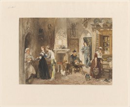Servants of a castle united in a front room, 1870. Creator: Charles Rochussen.