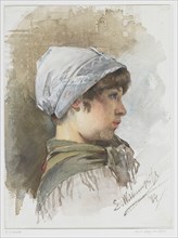 Study of the head of a young girl in profile, 1884. Creator: Ernst Witkamp.