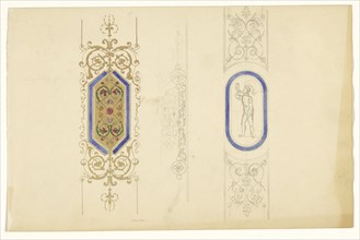 Three central motifs of pilasters, c.1835-c.1860. Creator: Workshop of Franz Jakob Kreuter.