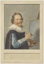 Portrait of Frederik Hendricksz. Vroom in front of his easel, 1610-1717.  Creator: Anon.