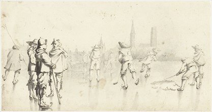Skaters near Zwolle, c.1610-1640. Creator: Gerard Terborch II.