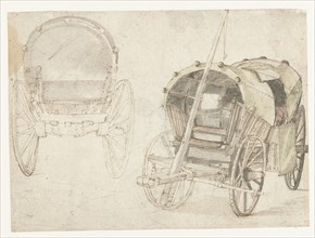 Two travel cars, 1633-1687. Creator: Gillis Neyts.