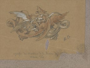 Design for a Buckle in the Shape of Two Fighting Chimeras, c.1864-c.1894. Creator: Henri Cameré.