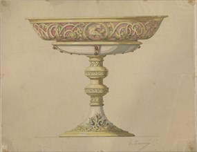 Design for a bowl on a base in Romanesque style, c.1864-c.1894. Creator: Henri Cameré.