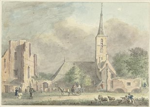 Church and ruins of the Abbey in Rijnsburg, 1757-1822. Creator: Hermanus Petrus Schouten.