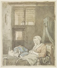 The sleeping lace worker, 1795-1873. Creator: Ignatius van Regemorter.