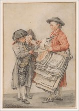 The print seller, 1784. Creator: Jacobus Perkois.
