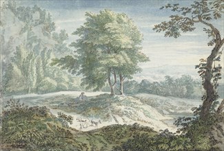 Landscape with sheep, 1706-1759. Creator: Jacob van Liender.