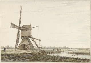 Landscape with polder mill, 1766-1815. Creator: Jacob van Strij.