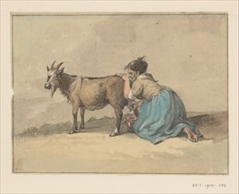 Woman who milks a goat, 1775-1833. Creator: Jean Bernard.