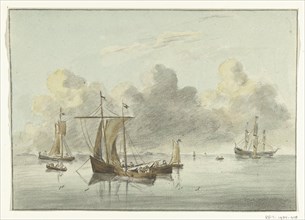 Boats in still water, 1775-1833. Creator: Jean Bernard.