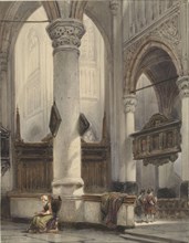 Interior of the Nieuwe Kerk in Delft, 1839. Creator: Johannes Bosboom.