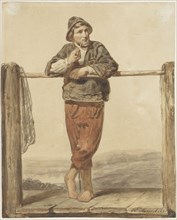 Man smoking a pipe, 1850.  Creator: Johannes Eugel Masurel.
