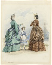 Two women and a girl, May 1870. Creator: Jules David.