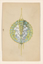 Design for a pendant with flower branches of the White Wisteria, enamelled gold, c.1905. Creator: Paul Louchet.
