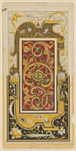 Damascinated and enamelled iron panel, c.1860-c.1880. Creator: Worshop of Plácido Zuloaga.