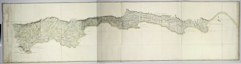 Map of the south coast of South Africa between Cape Agulhas and the Sundays River, after 1789-1790. Creators: Robert Jacob Gordon, Johannes Schumacher.