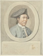 Portrait of Jacob van Dijk, in oval frame, to the right, 1787-1791.  Creator: Aert Schouman.