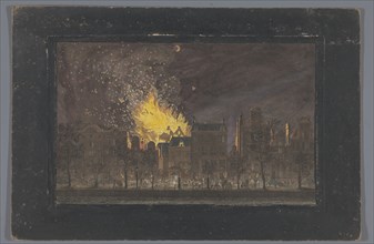 View of the fire in the Schouwburg in Amsterdam on May 11, 1772, (1772-1799).  Creator: Anon.