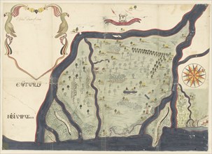 Map of the island of Dieuw or DieWij on the Coromandel coast, India, 1675-1725. Creator: Anon.