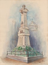 Memorial column for Lieutenant Admiral M.A. De Ruyter in Debrecen, 1900-1950.  Creator: Anon.