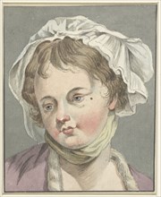 Head of a girl with hat, 1745-1850. Creator: Anon.