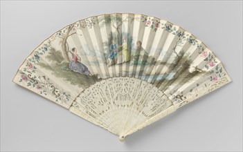 Folding fan with people in a landscape, c.1750-c.1775.  Creator: Anon.